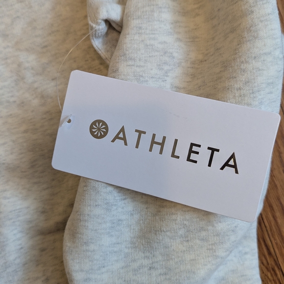 NWT Athleta Light Gray Quarter-Zip Pullover Sweater - Picture 2 of 5
